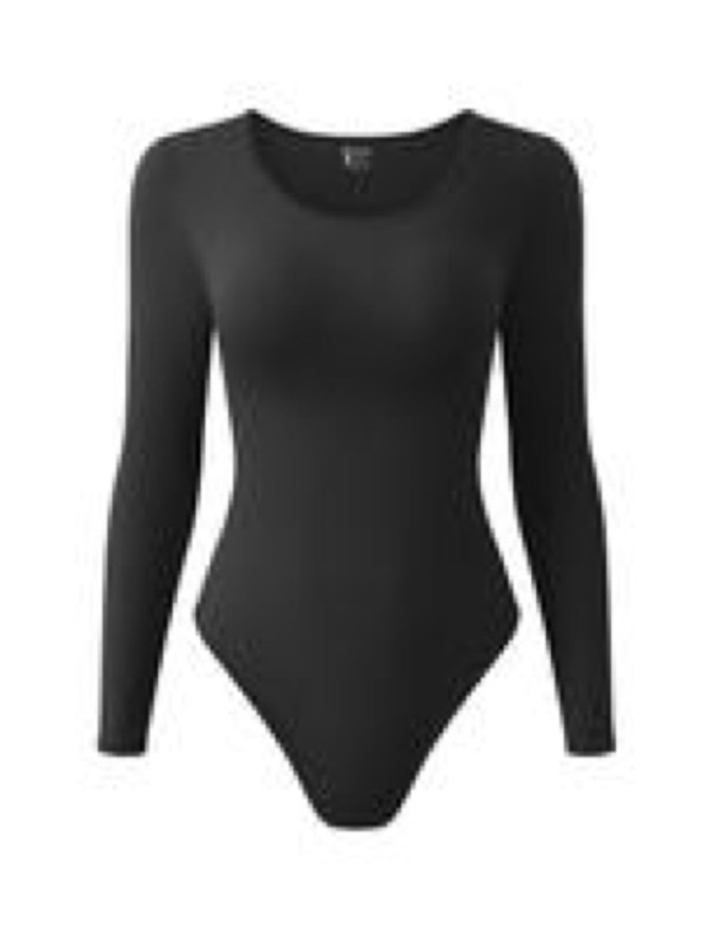 Classic Long-Sleeve Black Shaping Bodysuit